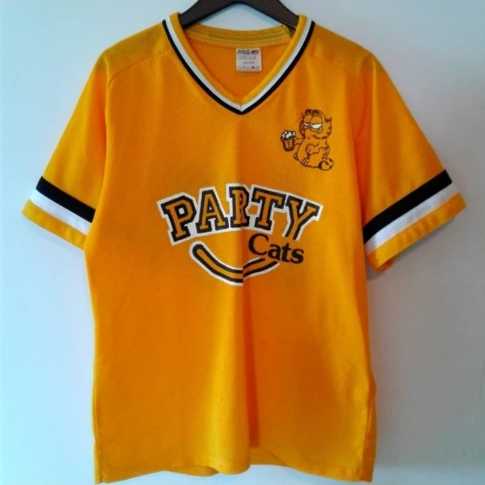 Vintage Athletic Knit AK  Men’s L Garfield Party cats mesh jersey shirts Canada